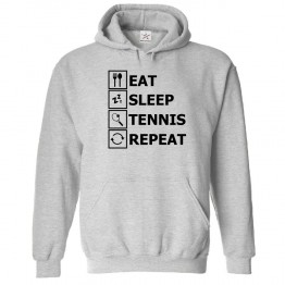 Eat Sleep Tennis Repeat Kids and Adults Pull Over Hoodie for Sports Person Athlete Fans